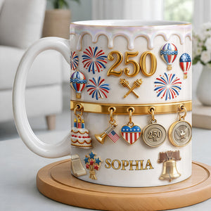 Gift For Patriots & USA Lovers – Personalized "Celebrating Freedom" Mug