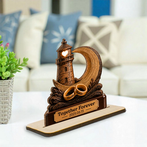 "Together Through Life" – Personalized Wood Plaque With Flat Base | Gift For Couples
