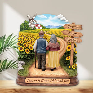 Old Couple Acrylic Plaque-Personalized Anniversary Gift for Old Married Couples