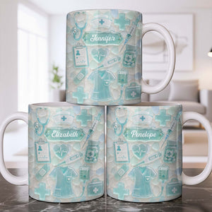 "Dedicated Nurse" Sea Glass – Personalized Mug | Gift For Nurse Lovers