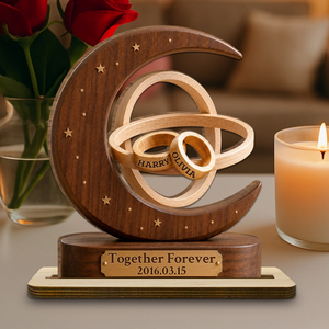 "Together Forever" Couple β Personalized Wood Plaque With Flat Base | Gift For Couples