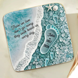 "Where Love Never Ends" โ Sea Glass Design Personalized Jewelry Dish | Memorial Ocean Remembrance Gift For Loss of Loved One
