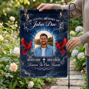 Personalized "Heaven Gained An Angel" Garden Flag β Memorial Gift For Loss Of Loved One