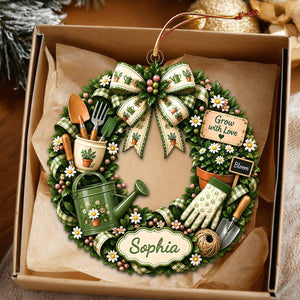 "Grow With Love" β Personalized Gardening Acrylic Hanging Ornament | Gift For Gardeners