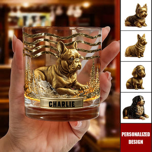 Personalized Whiskey Glass With Dog Design β A Unique Gift For Dog Lovers And Whiskey Drinkers