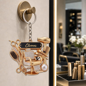 Master of Style, Personalized Keychain, Gift for Hairstylist Lovers