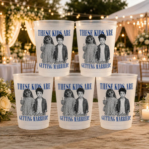 Wedding Party Favors – Personalized "These Kids Are Getting Married!" Cups For Bachelor & Bachelorette