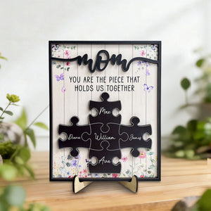 Custom Mother's Day Wooden Plaque β Mom, You Hold Us Together β Personalized Gift For Mom