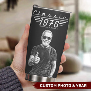 Father's Day & Birthday Gift For Him – Personalized Custom Photo Tumbler | Classic Limited Edition