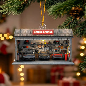 Personalized Auto Garage Acrylic Ornament β Custom Mechanic Gift & Repair Shop Decor