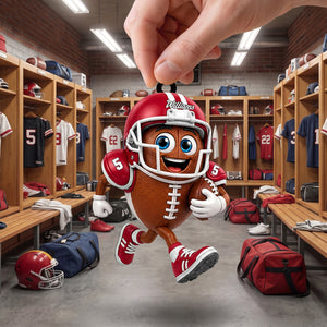 American Football Fan Gift β Personalized Cute Mascot Acrylic Hanging Ornament
