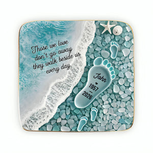"Where Love Never Ends" โ Sea Glass Design Personalized Jewelry Dish | Memorial Ocean Remembrance Gift For Loss of Loved One