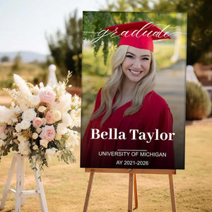 Personalized Custom Photo Graduation Welcome Sign – "Congrats, You Did It!" Welcome Party Decor