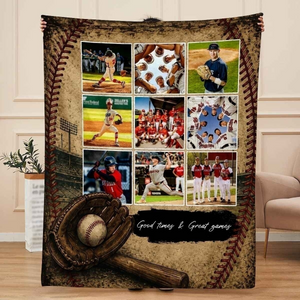 Custom Baseball Photo Blanket – Personalized Gift For Son & Baseball Players | Team Senior Gift