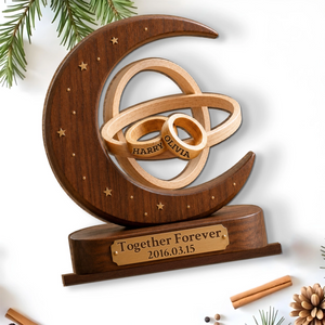 "Together Forever" Couple β Personalized Wood Plaque With Flat Base | Gift For Couples