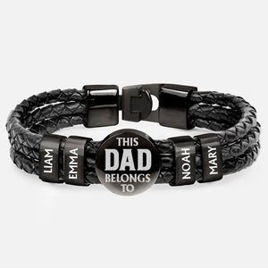 Best Dad Ever - Personalized Leather Braided Bracelet Gift For Dad, Mom
