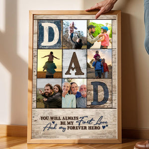 Personalized Dad Photo Collage Canvas Poster, Father’s Day Gifts 2025