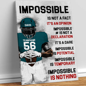 Personalized Football Canvas Print, Gift For Football Lovers