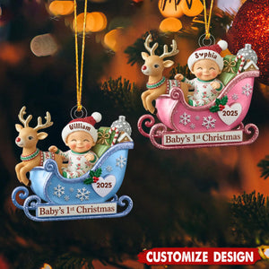 Baby's First Christmas Personalized Christmas Baby Shower, Gender Reveal Gifts For New Parents