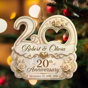 "Mr & Mrs" Personalized Wedding Anniversary Acrylic Ornament β Christmas Keepsake Gift For Couples