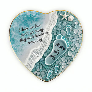 "Where Love Never Ends" โ Sea Glass Design Personalized Jewelry Dish | Memorial Ocean Remembrance Gift For Loss of Loved One