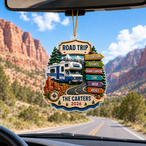 Personalized "Road Trip Adventure" Ornament โ Vacation Gift For Couples & Families