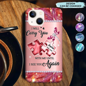 Personalized Memorial Phone Case- A Piece Of My Heart Lives In Heaven - Memorial Gift Idea for Father's Day