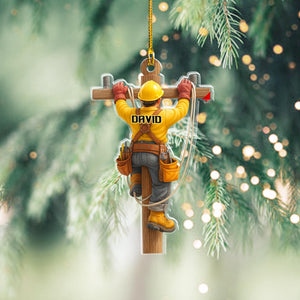 Personalized Linemen Acrylic Ornament, Electrical Workers Keepsake