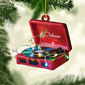 Personalized Retro Record Christmas Gift - Custom Music Ornament