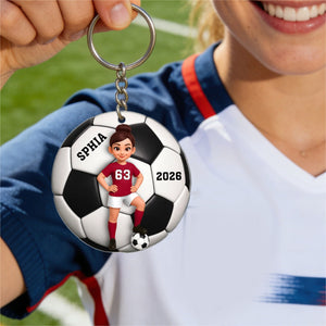 Soccer Girl Boy - Personalized Acrylic Keychain Gift For Daughter, Son, Soccer Lover