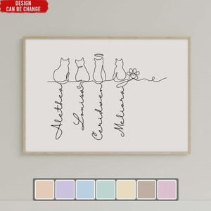 Adorable Cats Line Art - Personalized Poster, Unique Gift for Cat Lovers