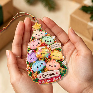 Personalized Dumpling Christmas Tree Ornament – Custom Name Holiday Keepsake