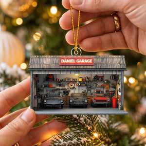 Personalized Auto Garage Acrylic Ornament β Custom Mechanic Gift & Repair Shop Decor