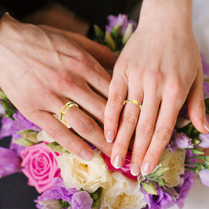 Couple Ring - Personalized Name Matching Heart Promise Rings