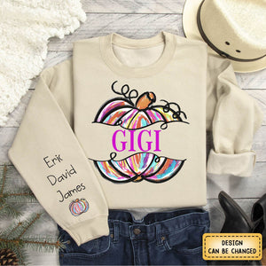 Gigi Grandma Painted Pumpkin - Family Personalized Fall Sweatshirt