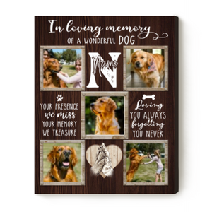 In Loving Memory - Dog Memorial Personalized Canvas Gift For Dog/Pet Lover
