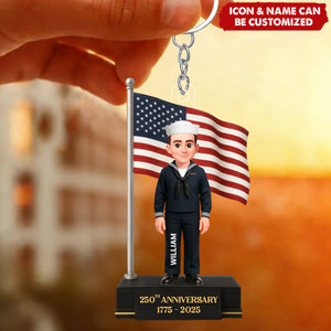 250th Anniversary Military Soldier - Personalized Acrylic Keychain