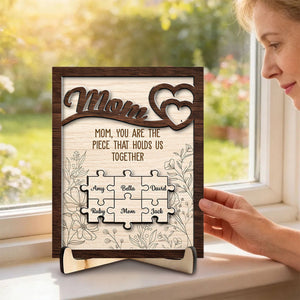 You Hold Us Together - Personalized Wooden Plaque - Gift For Mom