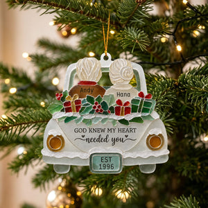 "God Knew My Heart Needed You" β Personalized Acrylic Hanging Ornament | Gift For Couples