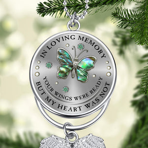 Your Wings And My Heart - Personalized Memorial Wings Ornament