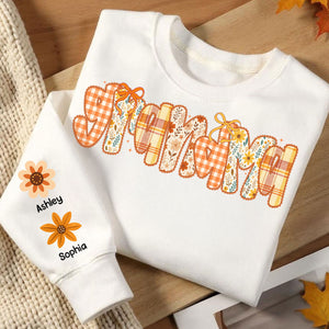 Preppy Retro Floral Fall Personalized Sweatshirt for Mom & Grandma