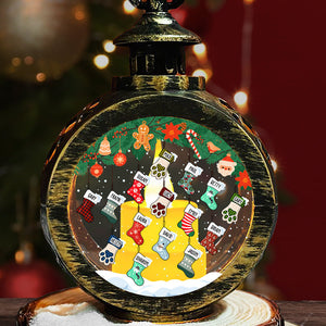 Lovely Stockings Hanging & Name Night Light - Personalized Custom Christmas Lantern