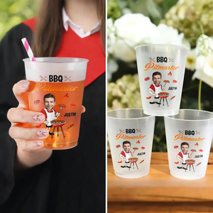 Custom Photo Funny Dad Grandpa Grill Master - Personalized Frosted Cups