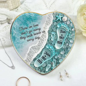 "Where Love Never Ends" โ Sea Glass Design Personalized Jewelry Dish | Memorial Ocean Remembrance Gift For Loss of Loved One