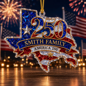 Personalized "The State Pride" Acrylic Hanging Ornament β Celebrating America 250th Anniversary | Luxury Patriotic Gift