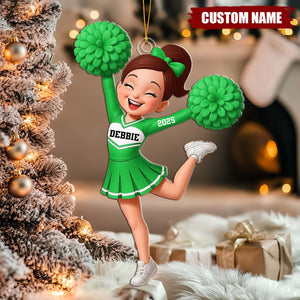 Personalized Cheerleader Girl Acrylic Ornament, Christmas Gift for Daughter, for Granddaughter