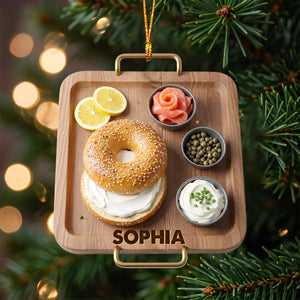 Personalized Bagel & Lox Christmas Ornament β Funny Bagel Lover Gift, Brunch & Foodie Keepsake