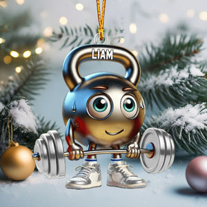 Gym Work Out Christmas Gift - Personalized Name Gym Ornament