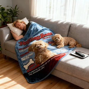 Pet Magazine Cover Blanket, Personalized Dog Lover Gift