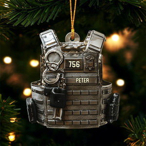 Serve & Protect - Personalized Ornament Christmas Gift for Police